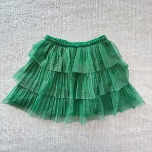 Hanna Andersson Green Tulle Shimmer Skirt VGUC 5
